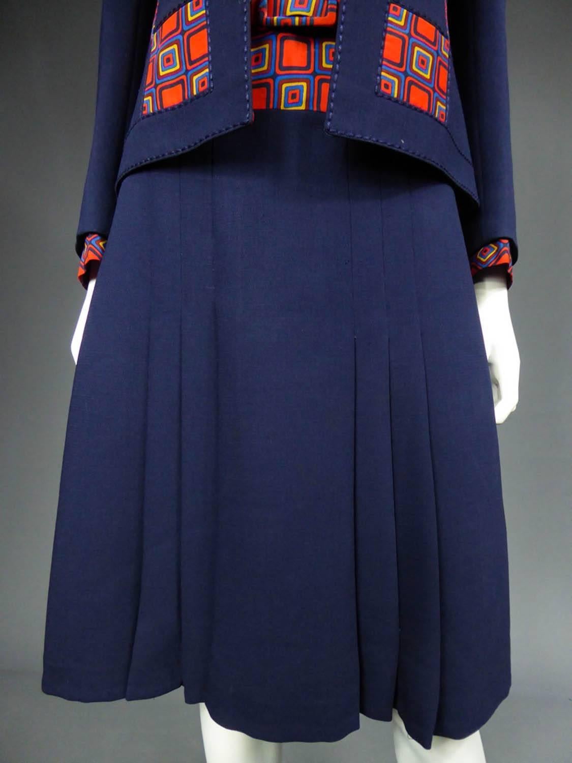 Haute Couture Kleid und Jacke - ca. 1972 (Schwarz) im Angebot