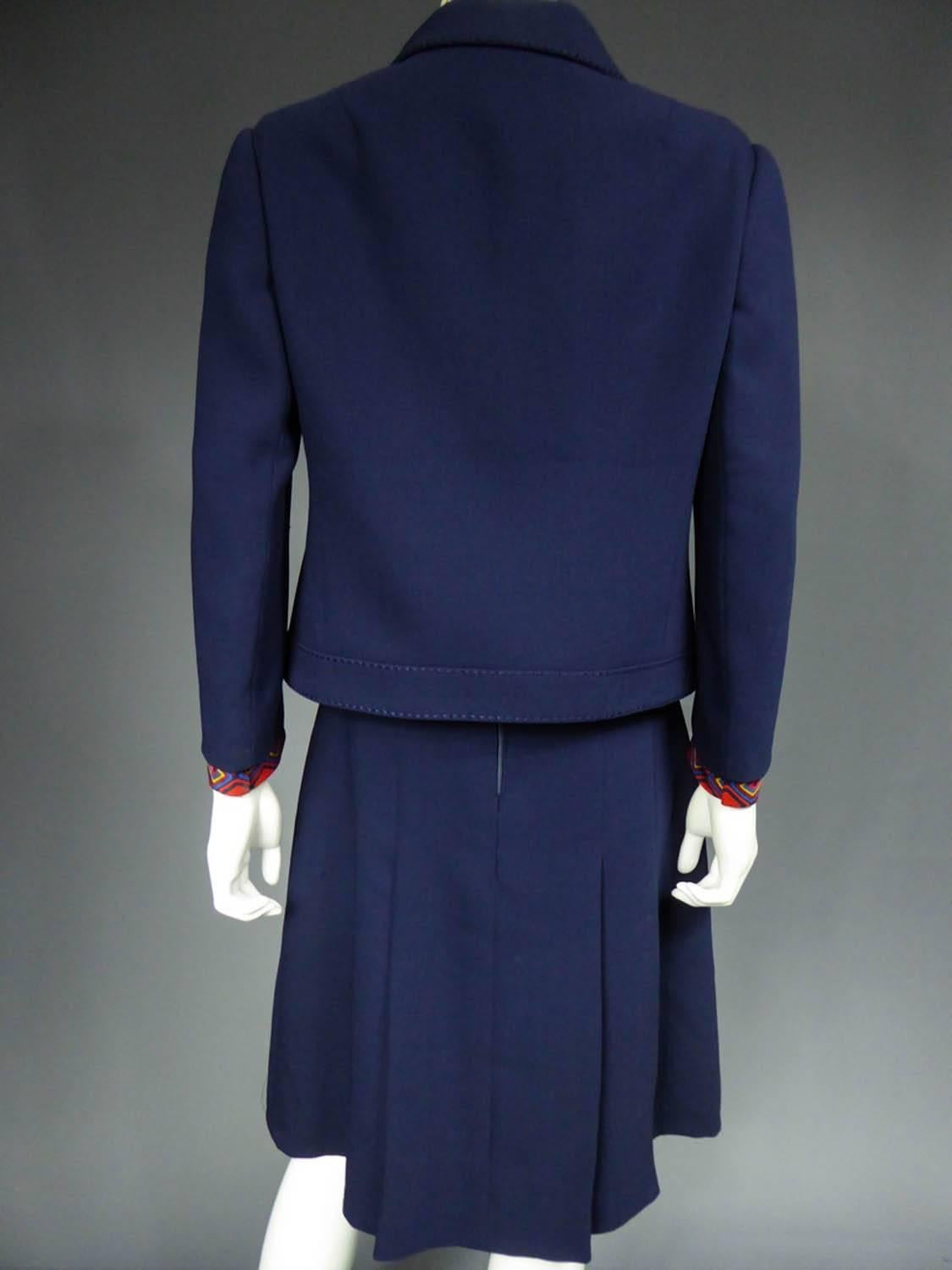 Women's A French Couture dress and jacket in Pierre Balmain style - Circa 1972 For Sale
