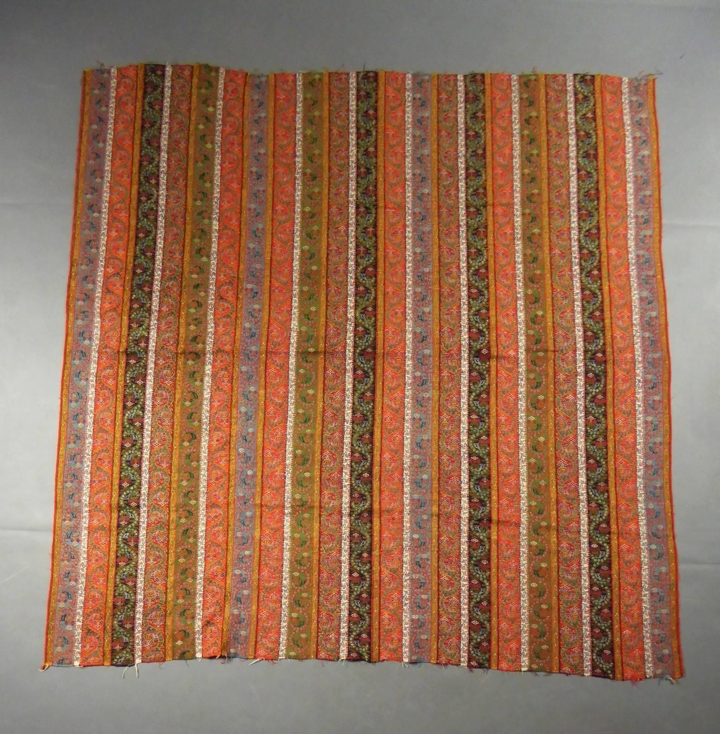 Brown Twill weave striped kashmir shawl  - India or Persia 19th century