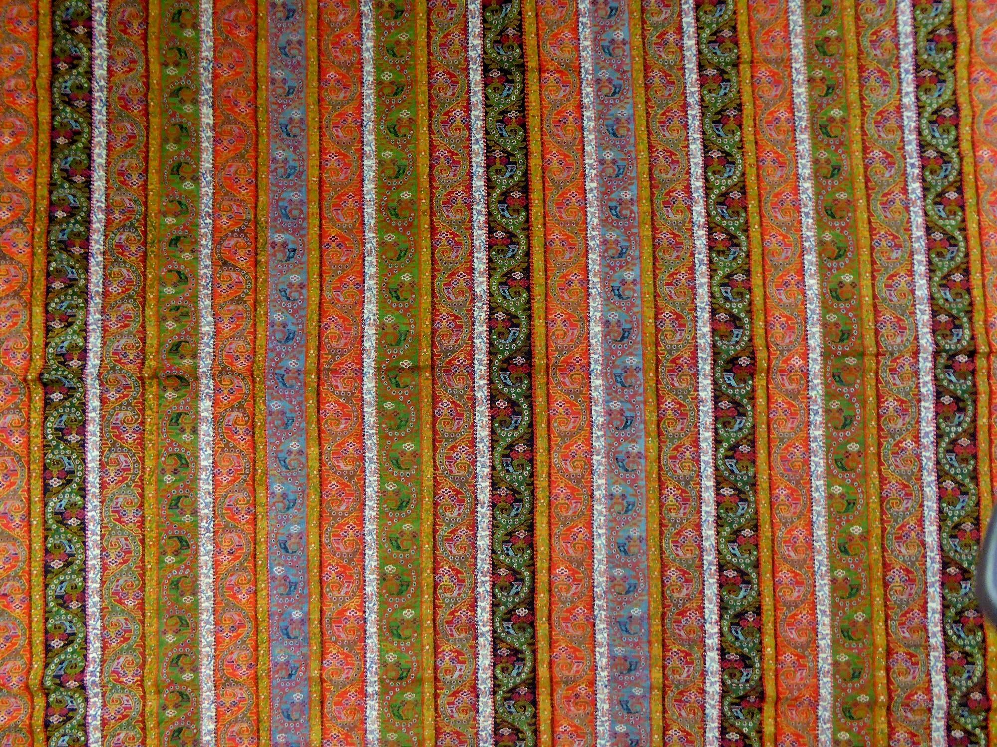 Twill weave striped kashmir shawl  - India or Persia 19th century 2