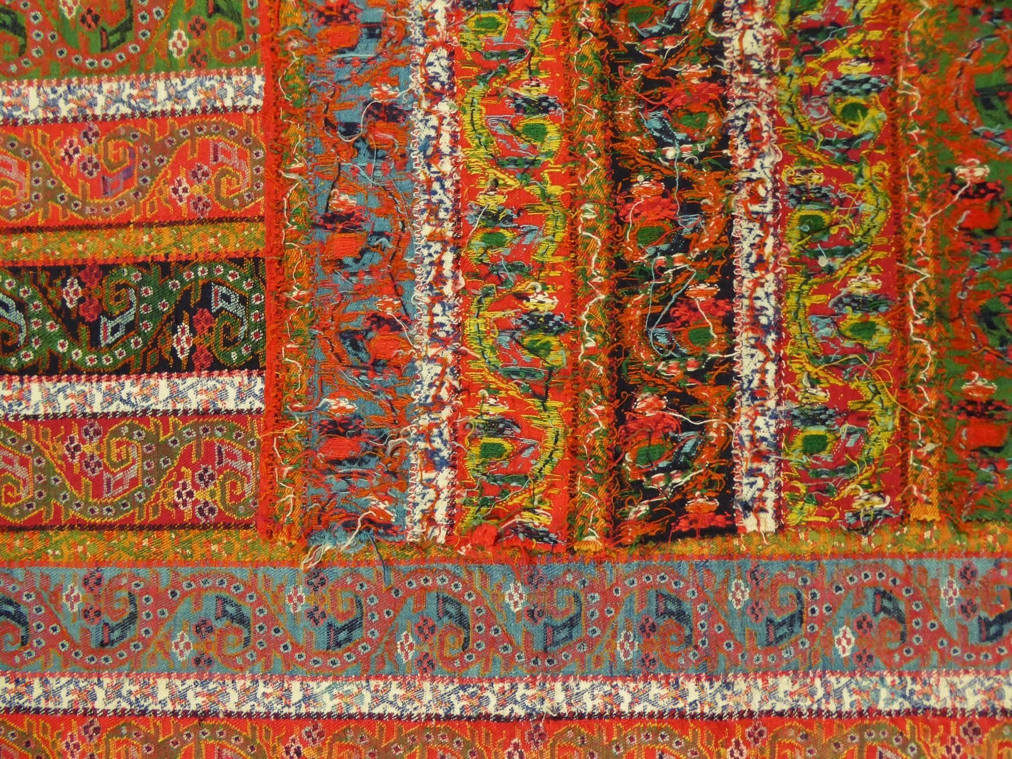 Twill weave striped kashmir shawl  - India or Persia 19th century 8