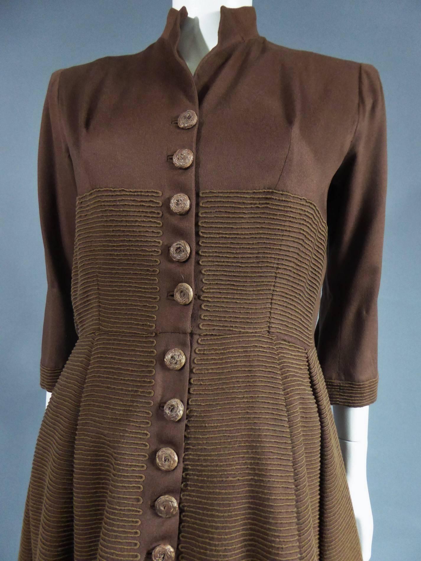 Women's Carven Haute Couture Coat Dress, Circa 1944 / 1947