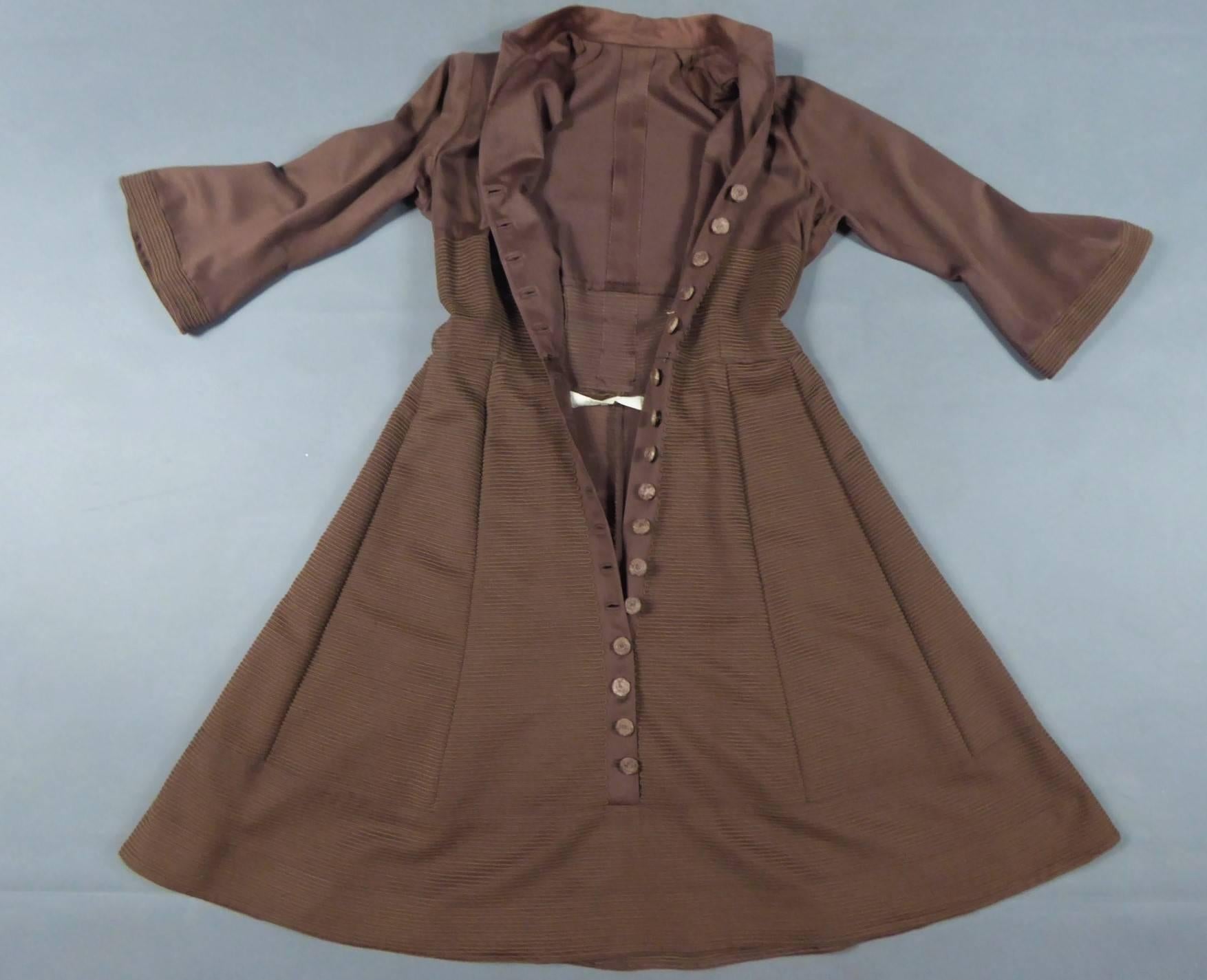 Carven Haute Couture Coat Dress, Circa 1944 / 1947 4