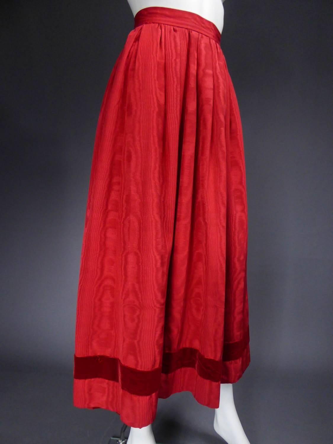 Red Yves Saint Laurent skirt Ballets Russes collection - Circa 1978