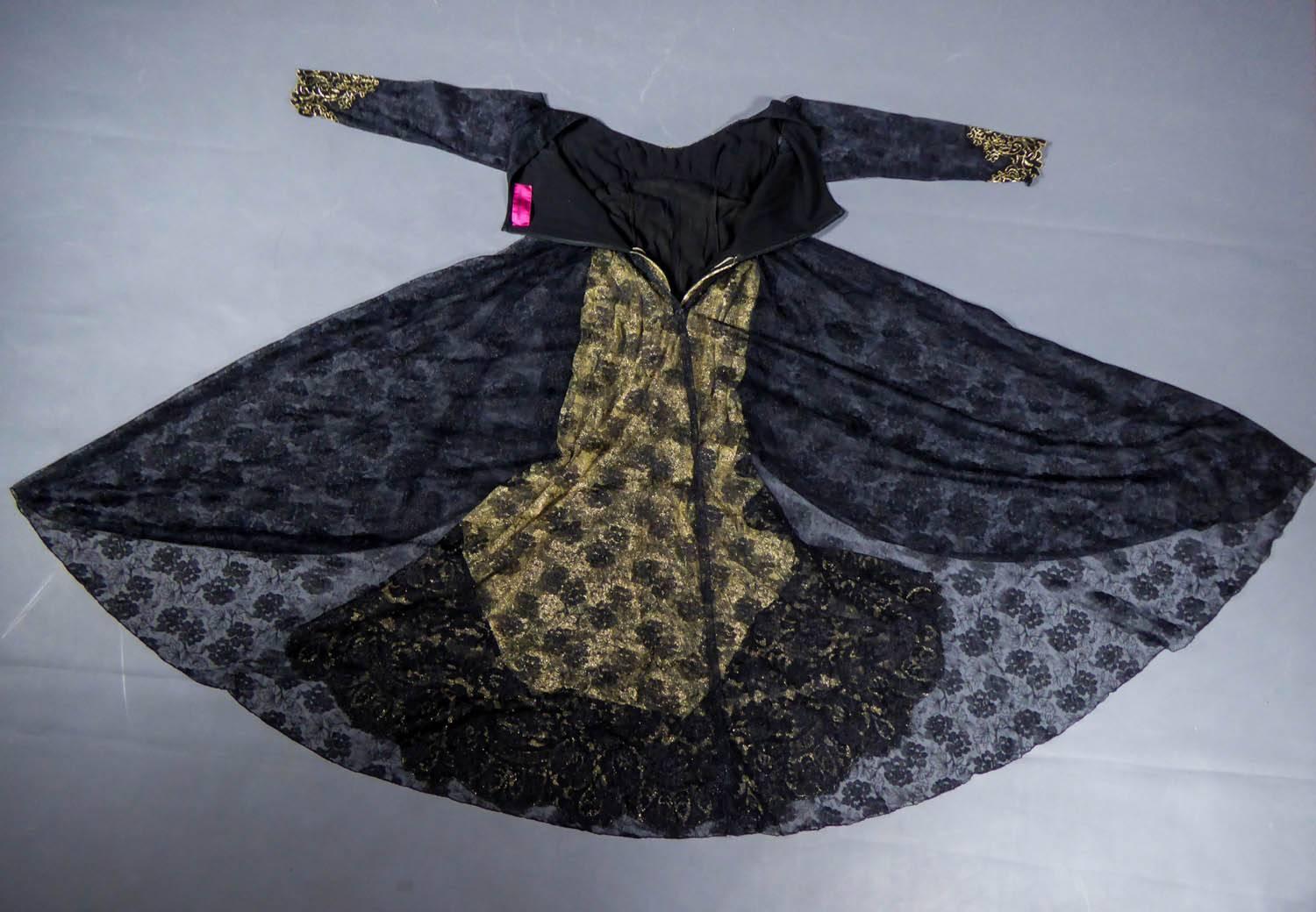 Black Christian Lacroix Couture evening gown, circa 1990