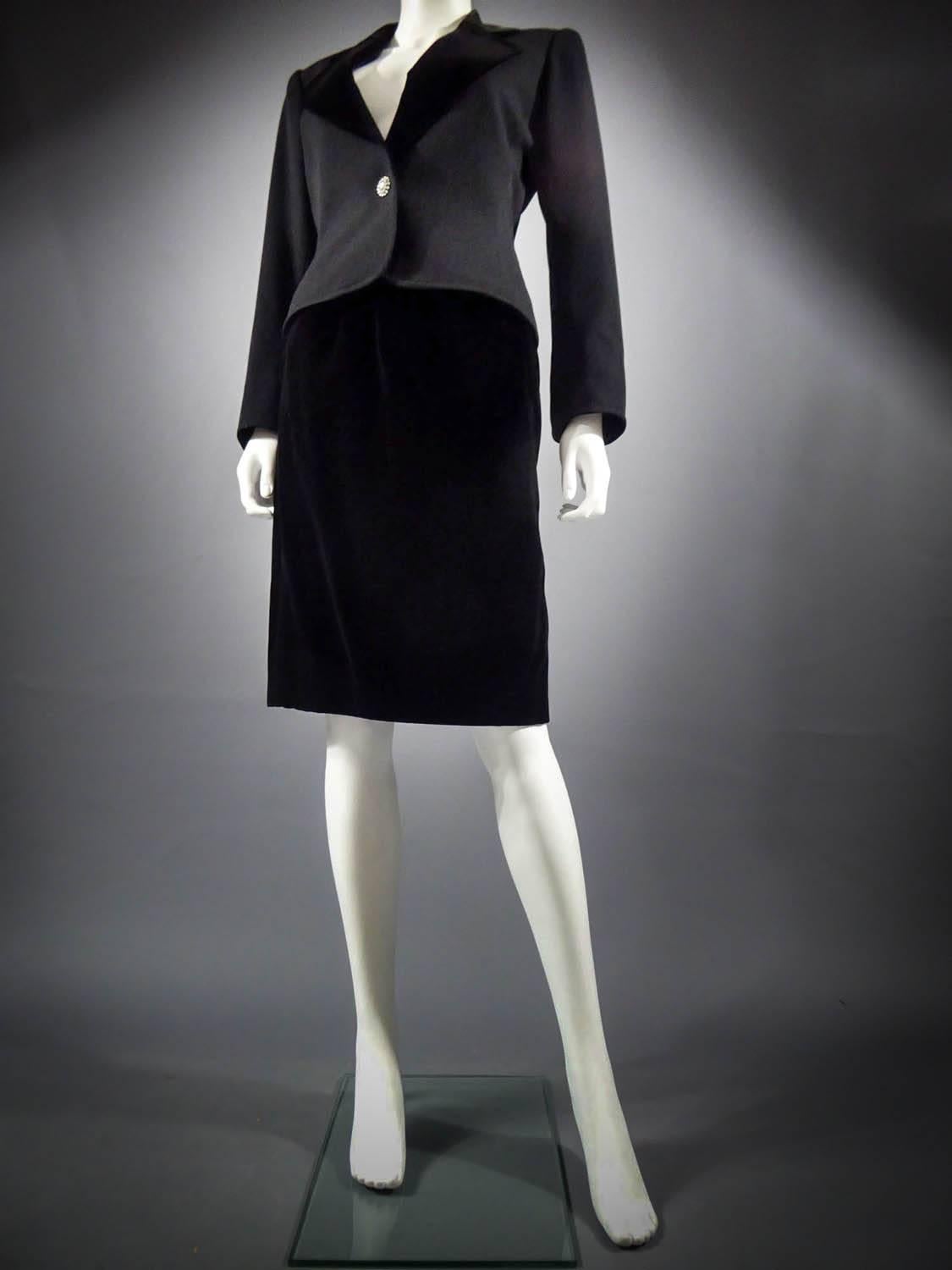 Women's Yves Saint Laurent Rive gauche jewelery tuxedo set - Circa 1980-1985