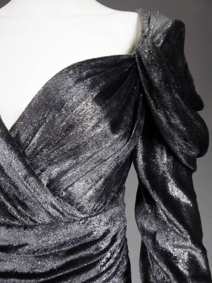 Women's Yves Saint Laurent Couture Velvet Evening Dress, Fall 1982