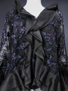 Hanae Mori tulle and silk Embroidered Jacket and Top, Circa 1985