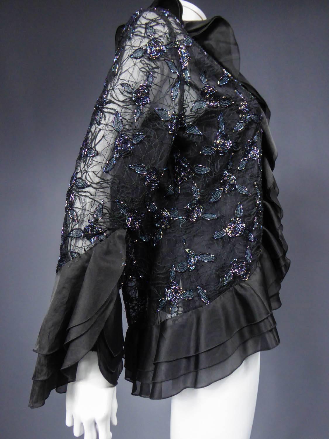 Hanae Mori tulle and silk Embroidered Jacket and Top, Circa 1985 2