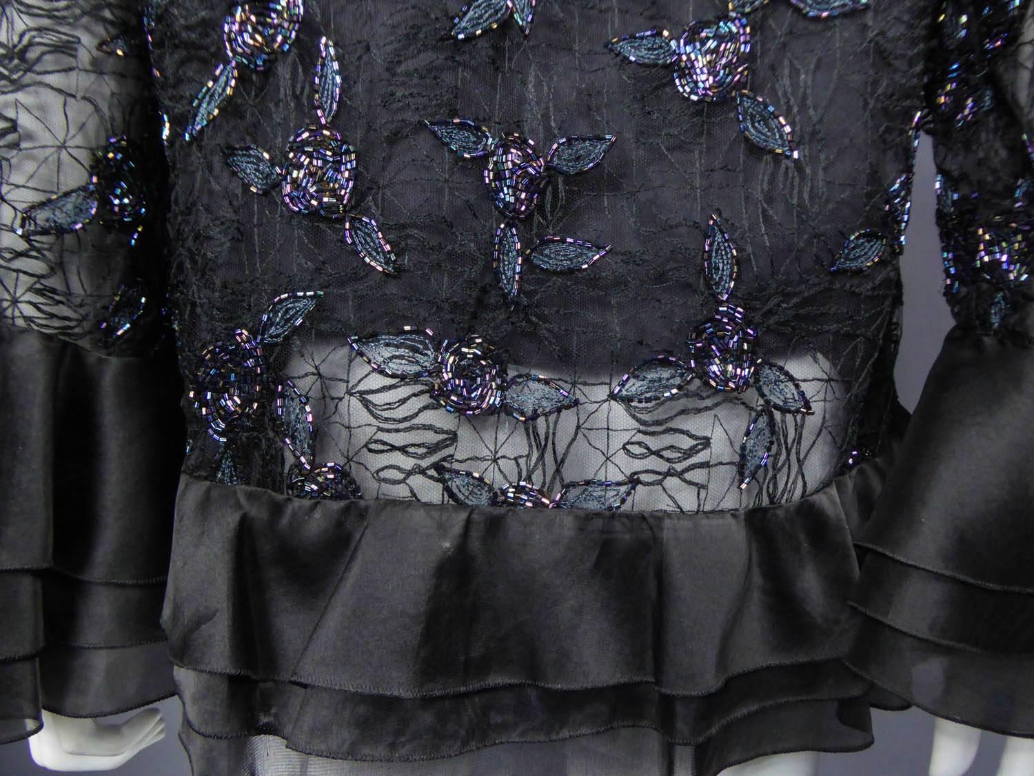 Hanae Mori tulle and silk Embroidered Jacket and Top, Circa 1985 3