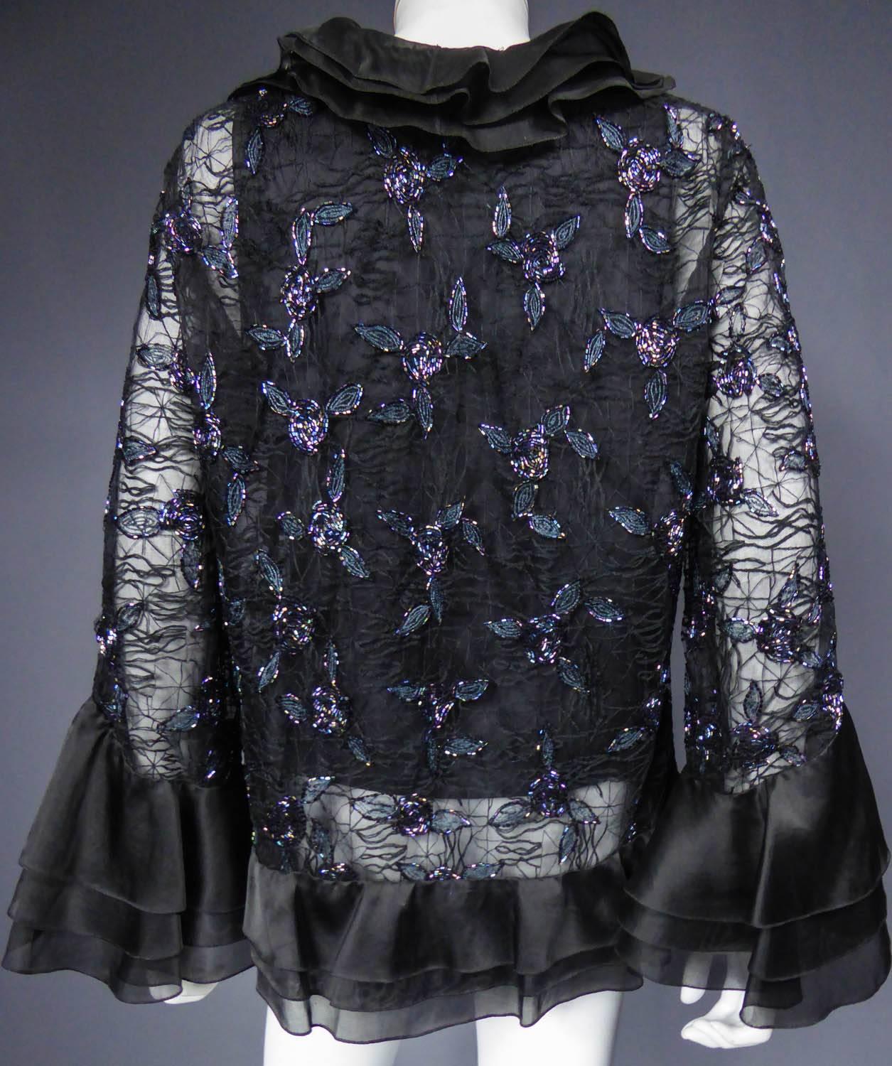 Hanae Mori tulle and silk Embroidered Jacket and Top, Circa 1985 6