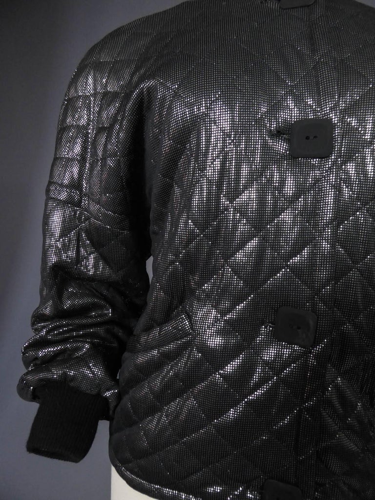 A Black and silver Lanvin jacket - Circa 1980 In Good Condition For Sale In Toulon, FR