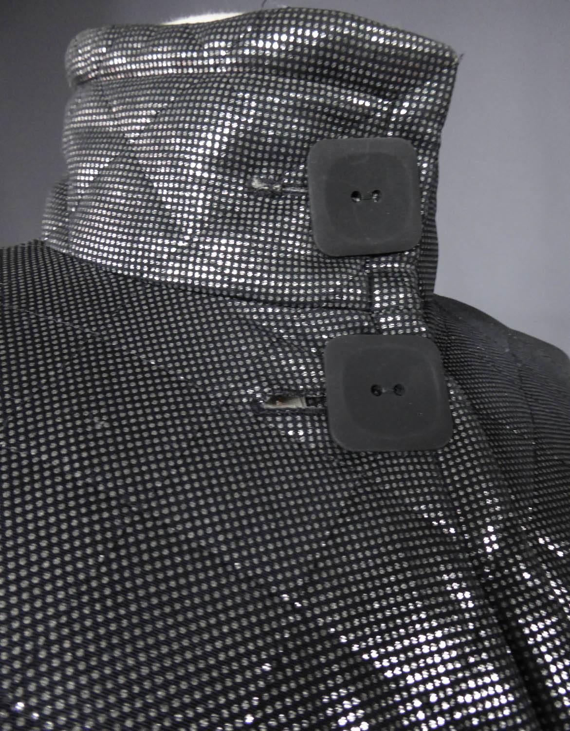 Veste Lanvin noire et argentée, circa 1980 Pour femmes en vente