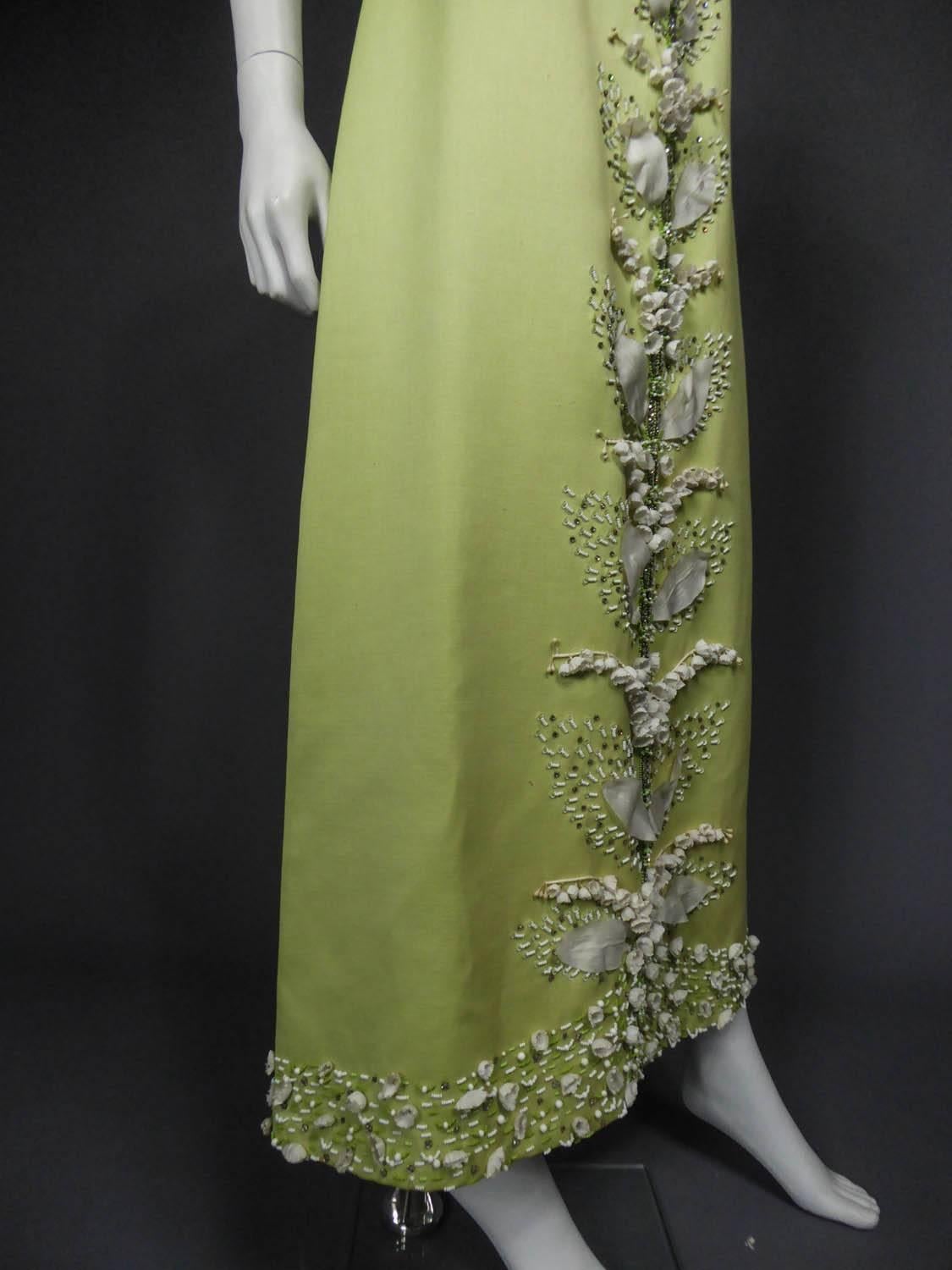 Gazar Italy evening dress embroidered with lily of the valley, circa 1965 3