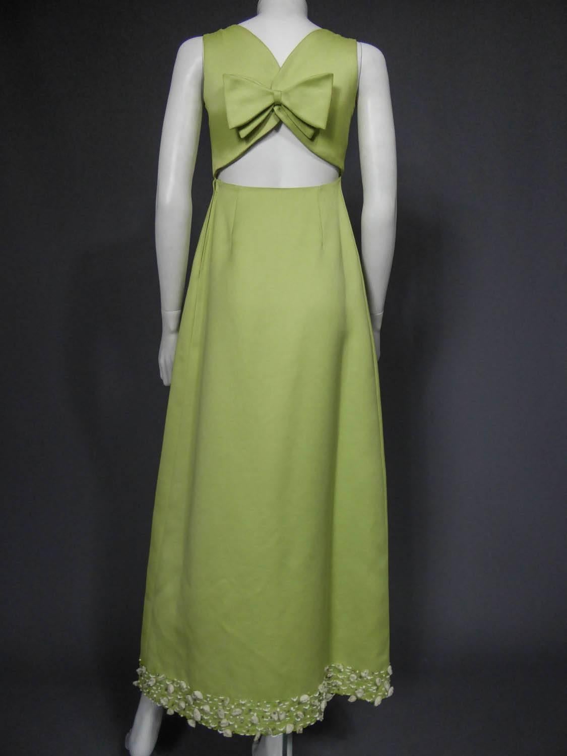 Gazar Italy evening dress embroidered with lily of the valley, circa 1965 5
