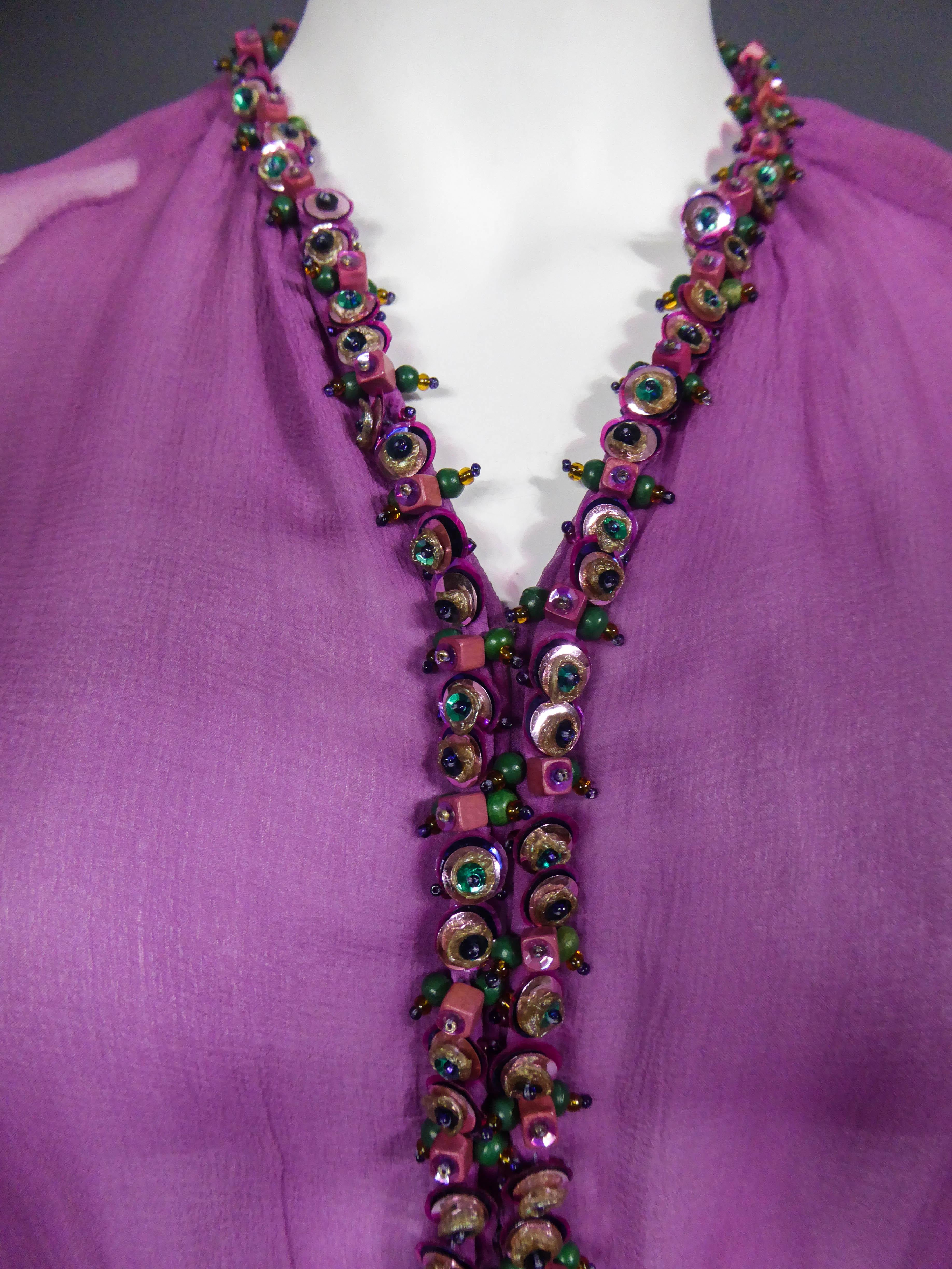 Purple Jewelry Psychedelic Pyjama Set Circa 1970