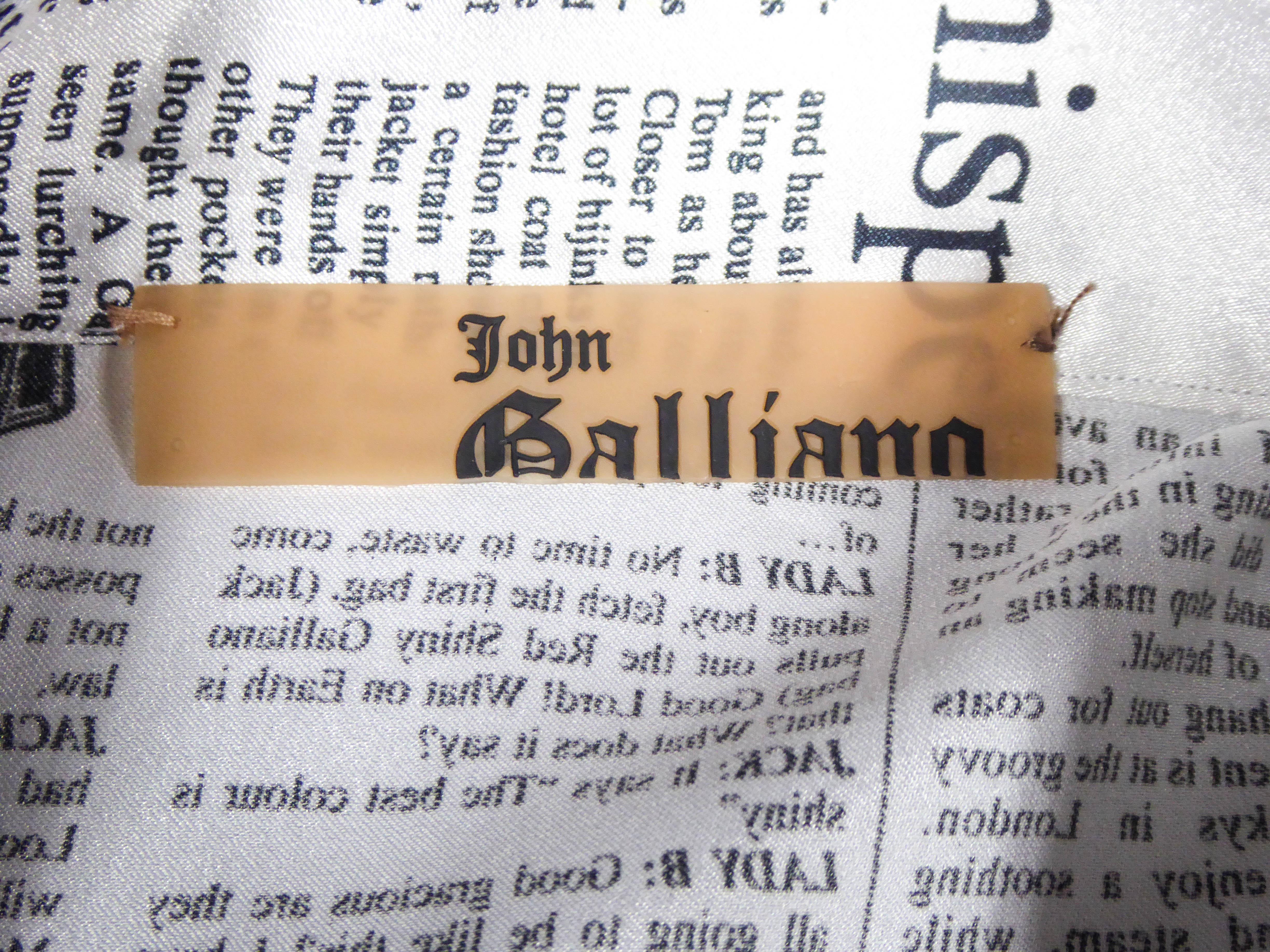 john galliano newspaper dress