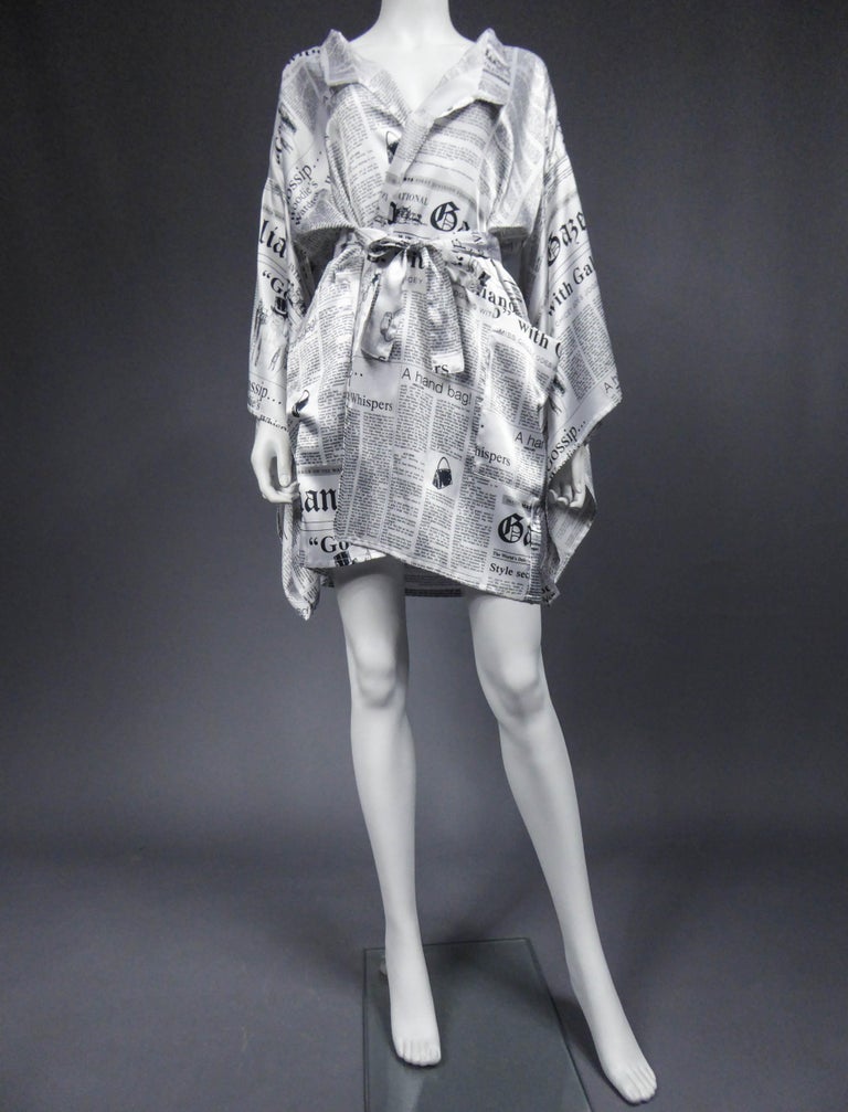 newspaper silk dress Christian Dior