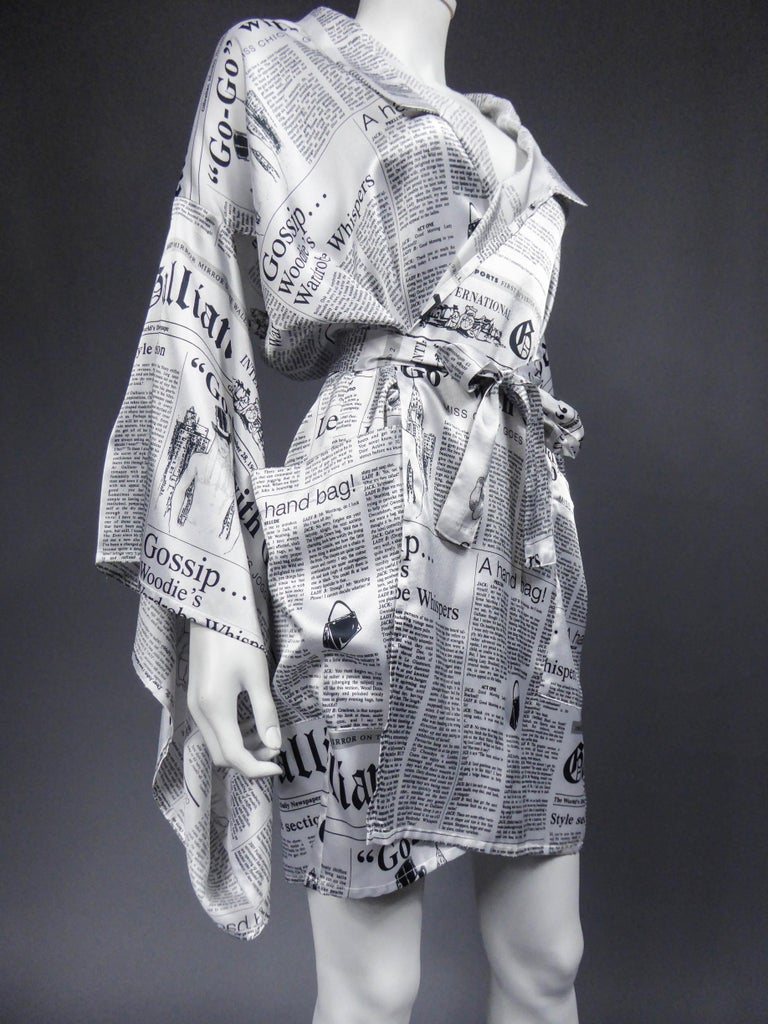 satin newspaper dress NEWSPAPER PRINT SATIN FULL CIRCLE SKIRT WITH POCKETS Arelia's Dream
