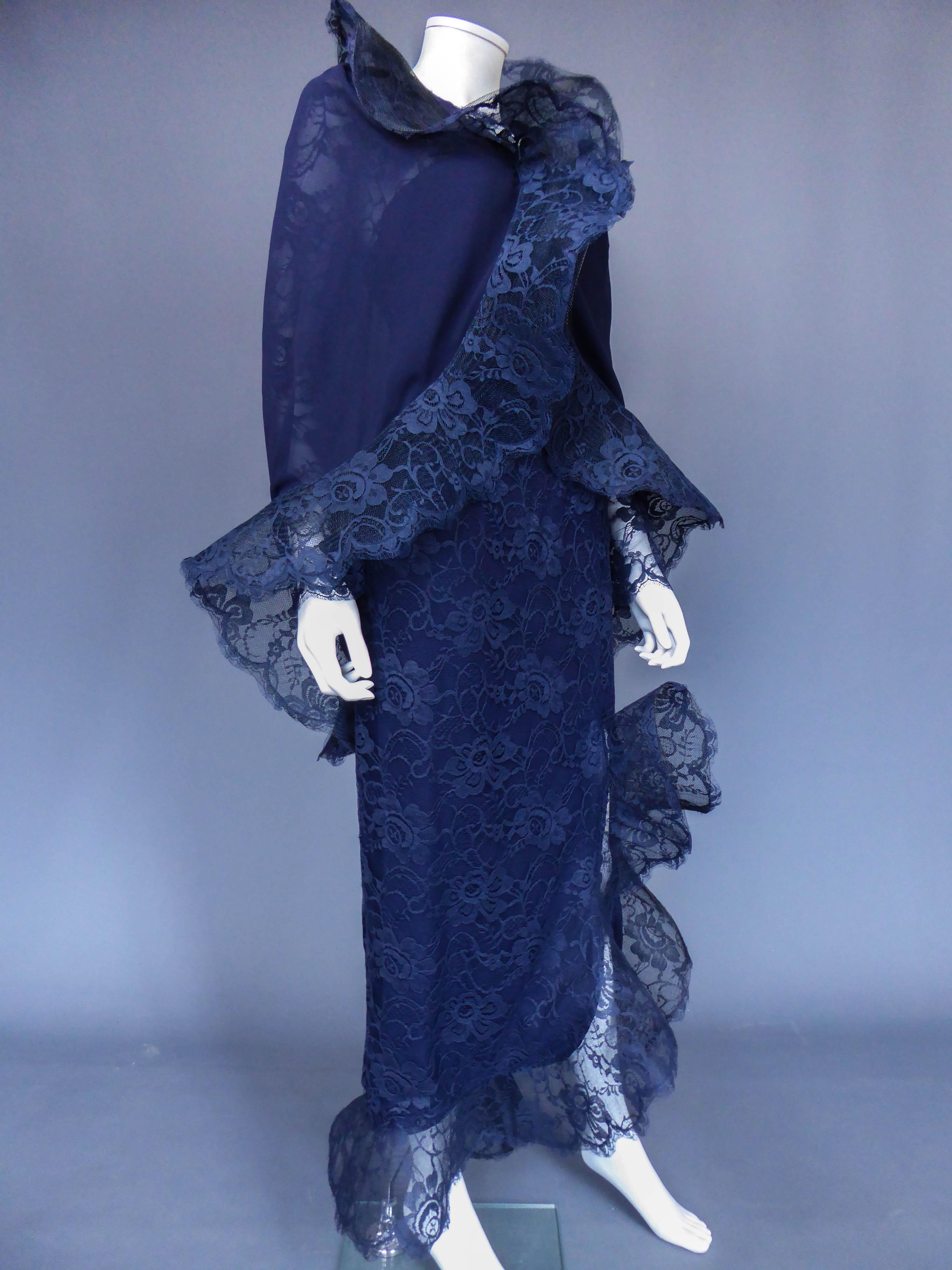 Women's Evening dress and cape attributed to Pierre Cardin Couture, Circa 1985