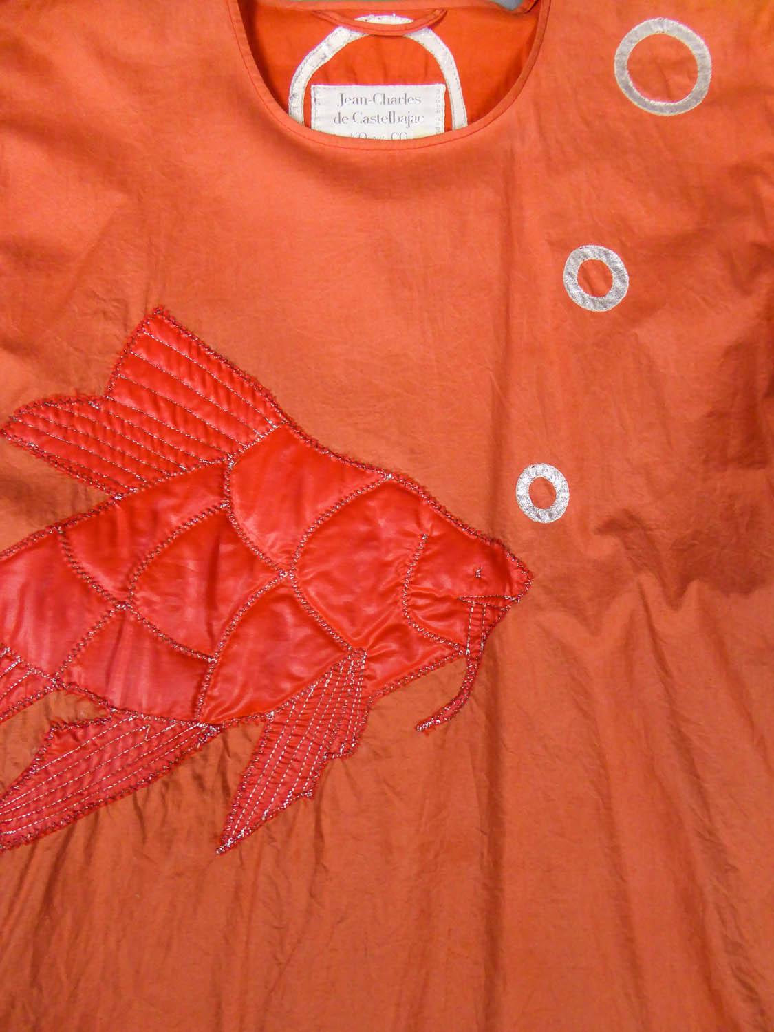 Red A Jean-Charles de Castelbajac KO & CO Cotton appliqué Blouse Circa 1990 For Sale