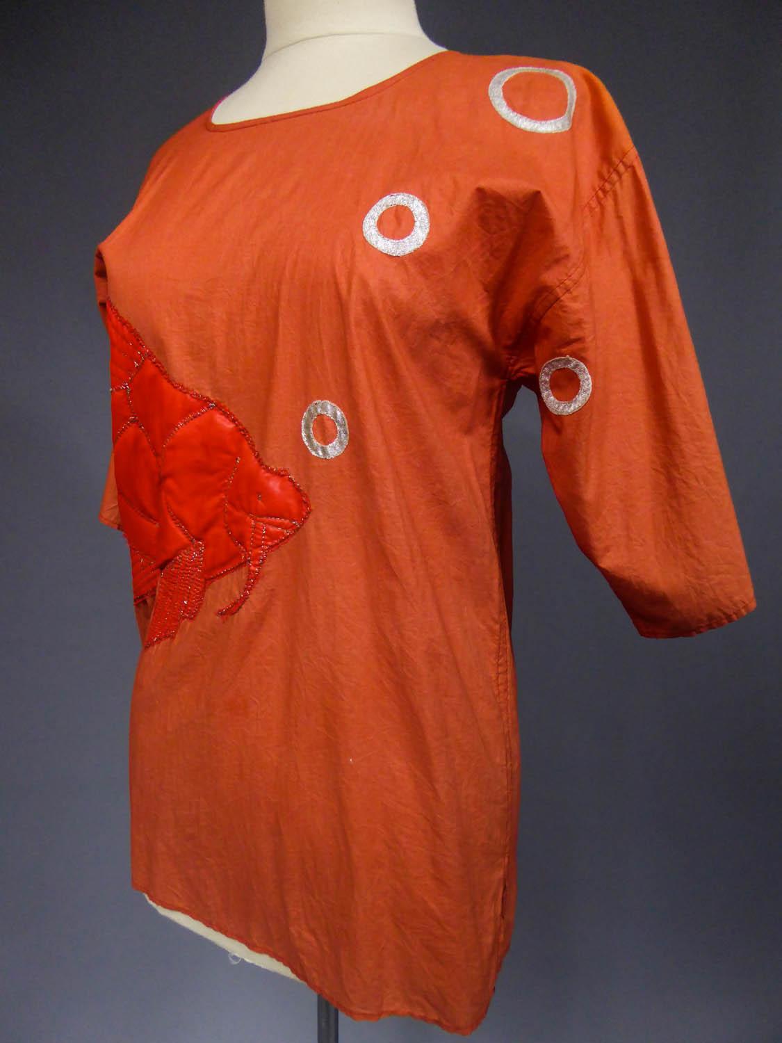A Jean-Charles de Castelbajac KO & CO Blusa con apliques de algodón Circa 1990 en venta 6