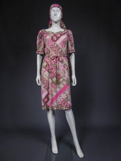 An Emilio Pucci Psychedelic Dress and Bandana- Italy Circa 1970