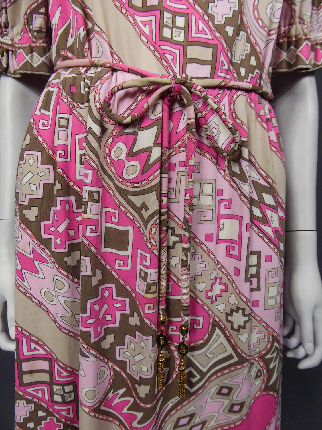 Women's An Emilio Pucci Psychedelic Dress and Bandana- Italy Circa 1970