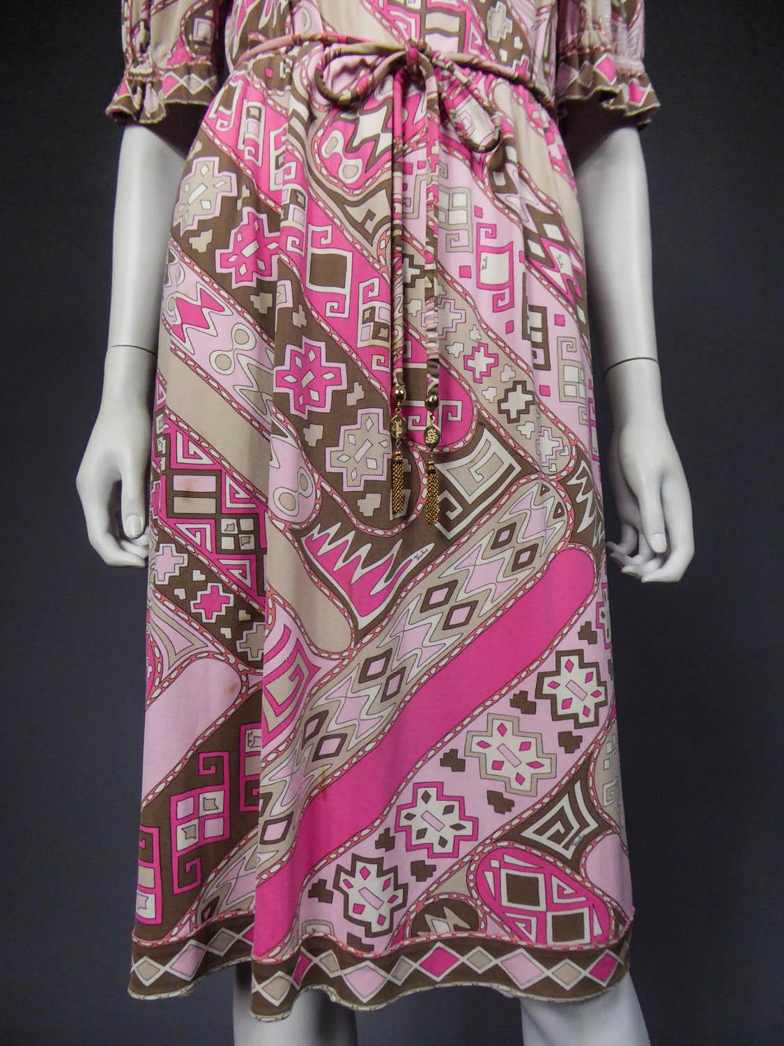 An Emilio Pucci Psychedelic Dress and Bandana- Italy Circa 1970 1