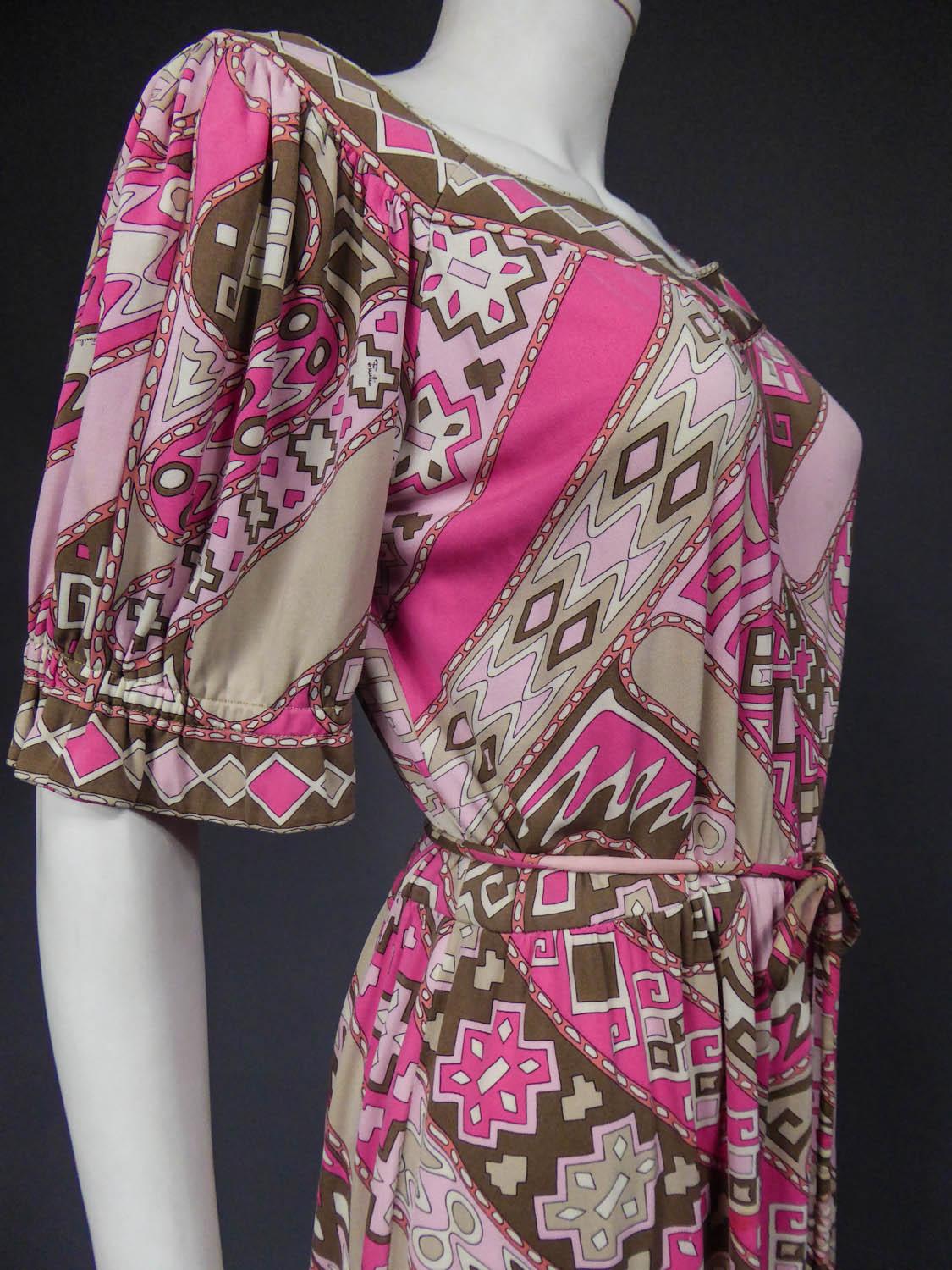An Emilio Pucci Psychedelic Dress and Bandana- Italy Circa 1970 3