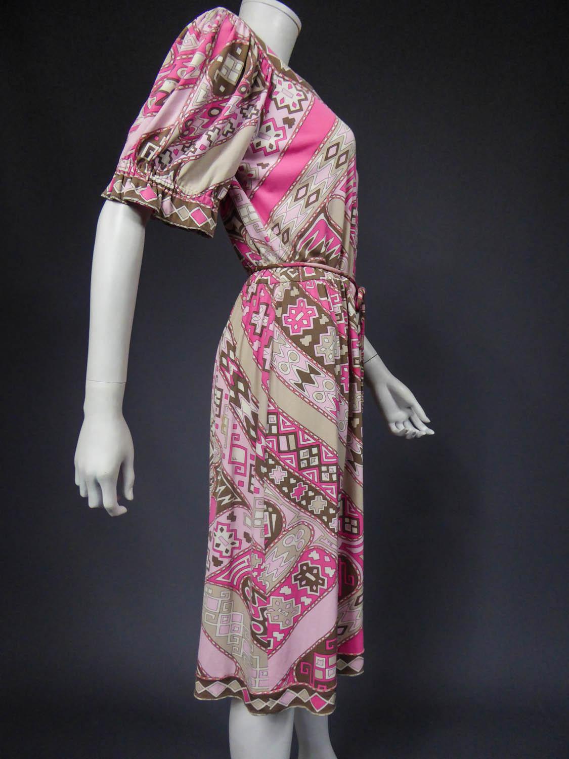 An Emilio Pucci Psychedelic Dress and Bandana- Italy Circa 1970 4