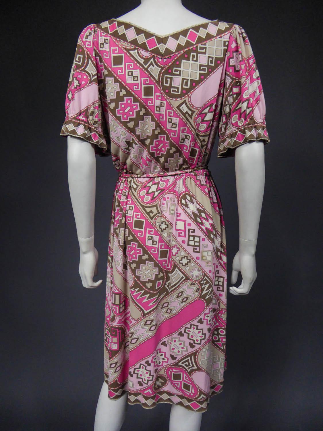 An Emilio Pucci Psychedelic Dress and Bandana- Italy Circa 1970 5