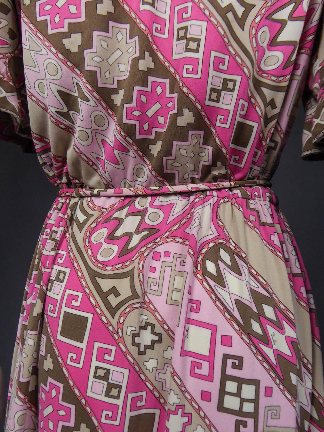 An Emilio Pucci Psychedelic Dress and Bandana- Italy Circa 1970 6