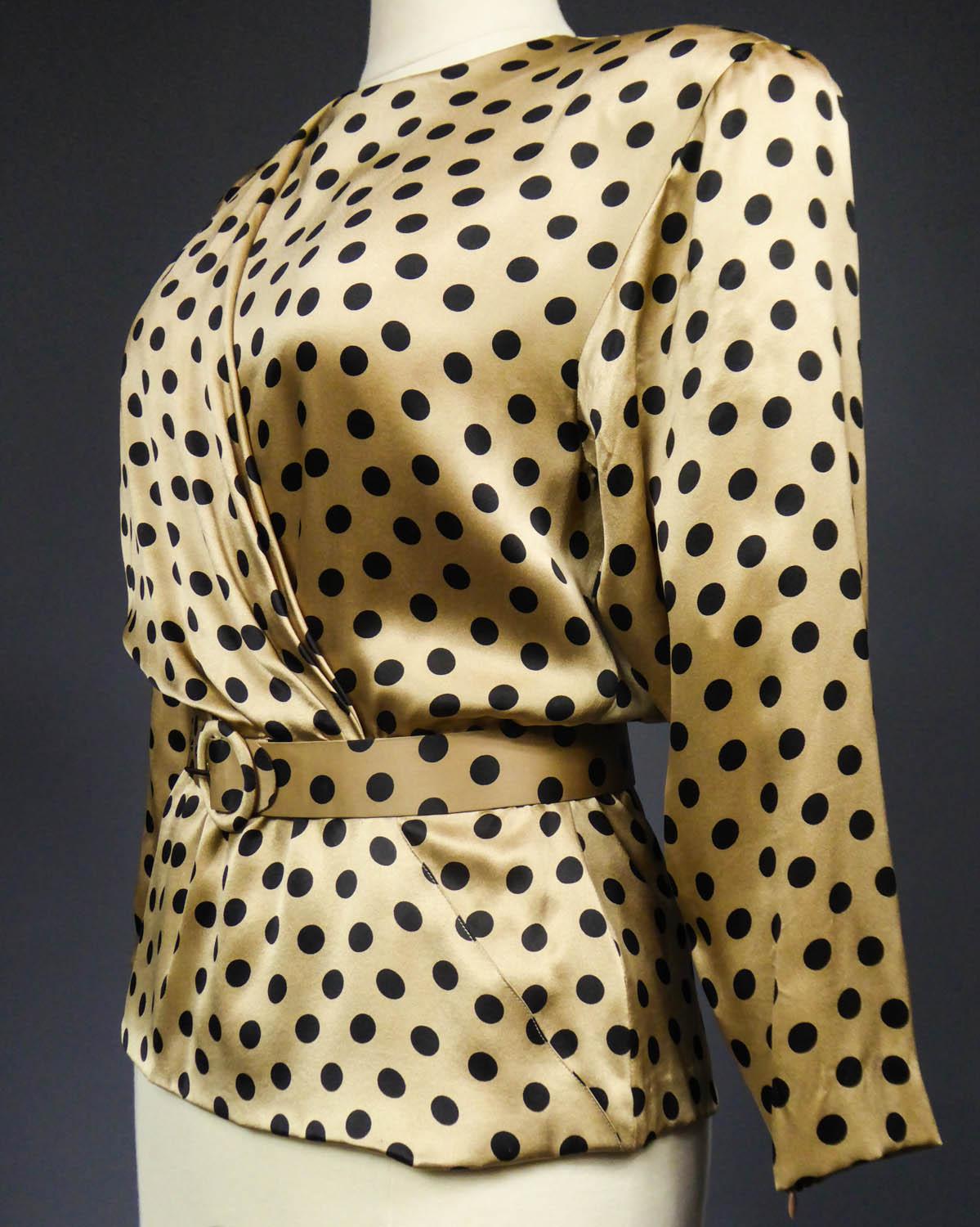 Jean Louis Scherrer Französische Couture-Bluse, ca. 1985 im Angebot 1