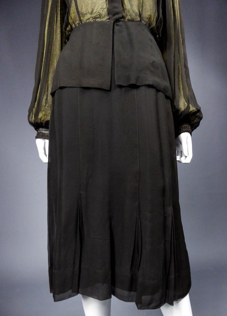 Madeleine Vionnet set in silk crepe and blonde lace Circa 1935/1940 at ...