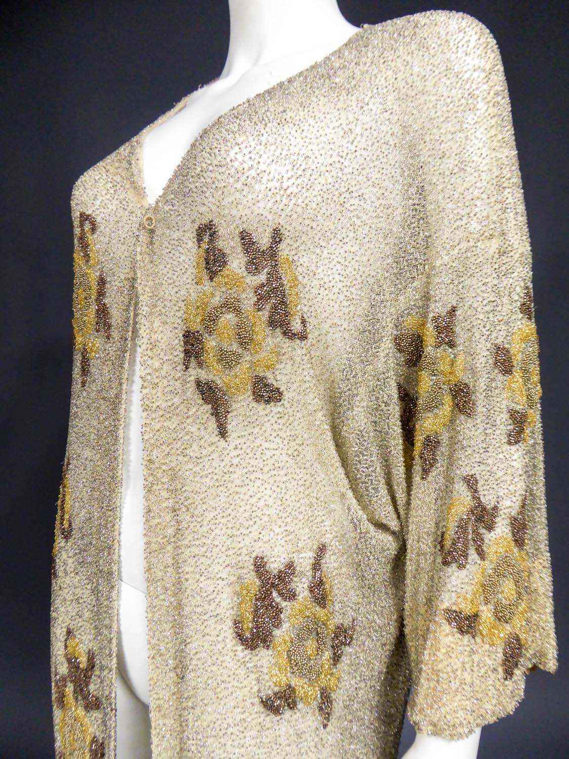Women's A French Couture beaded Evening Coat in the style of Paul Poiret, Circa 1930 For Sale