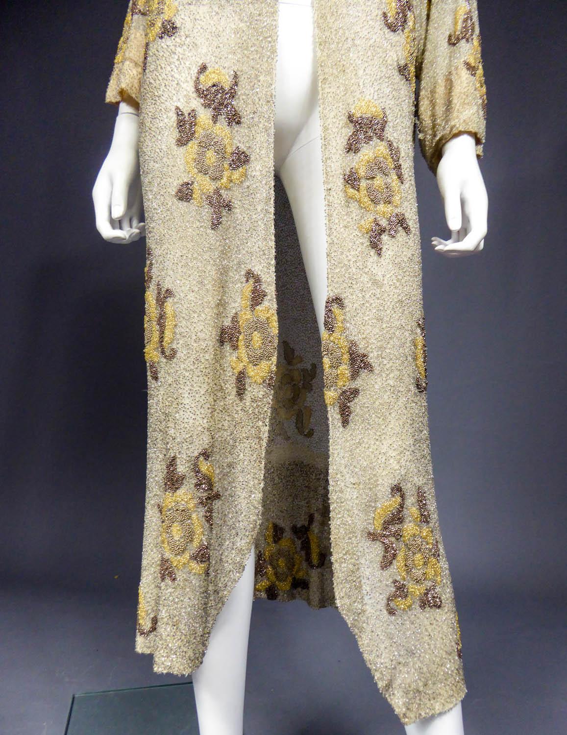 A French Couture beaded Evening Coat in the style of Paul Poiret, Circa 1930 For Sale 4