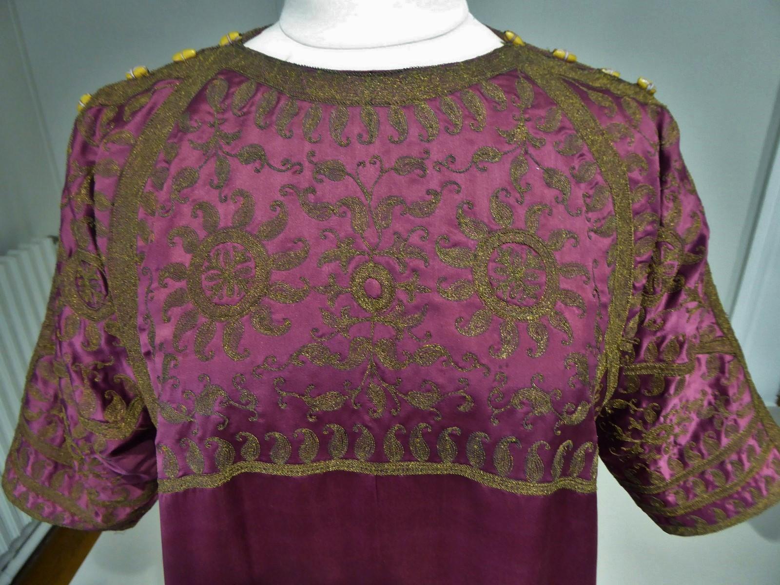 A Babani French Couture Orientalist Kaftan/Satin Evening Dress Circa 1930  1
