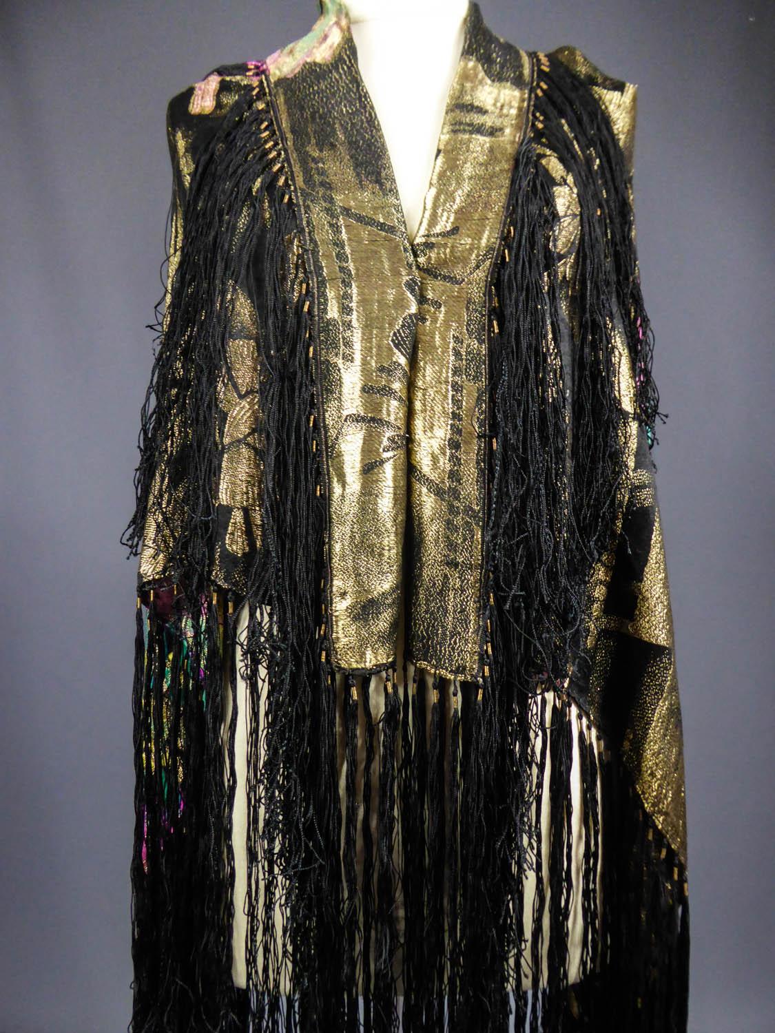 Golden Lame Art Deco Shawl Circa 1925 8