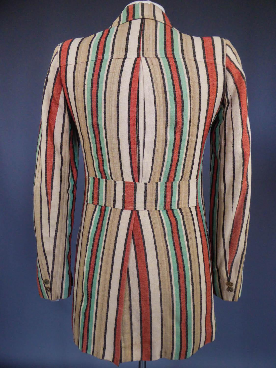 Ted Lapidus Raw Striped Silk Jacket, Circa 1975 For Sale 5