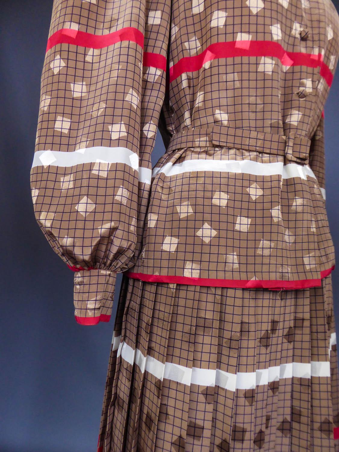 A French Blouse and Pleated Skirt By Cacharel (Attributed to) Circa 1980 For Sale 2