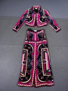 An Emilio Pucci Printed Velvet Jacket and Skirt Set Circa 1970