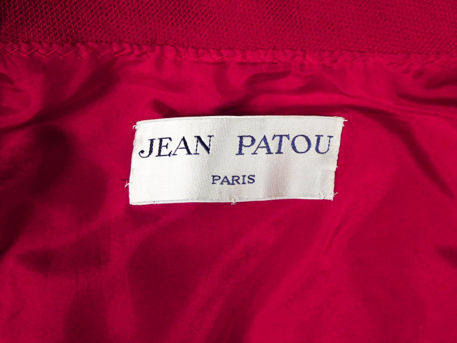 Red  Jean Patou Coat Circa 1970