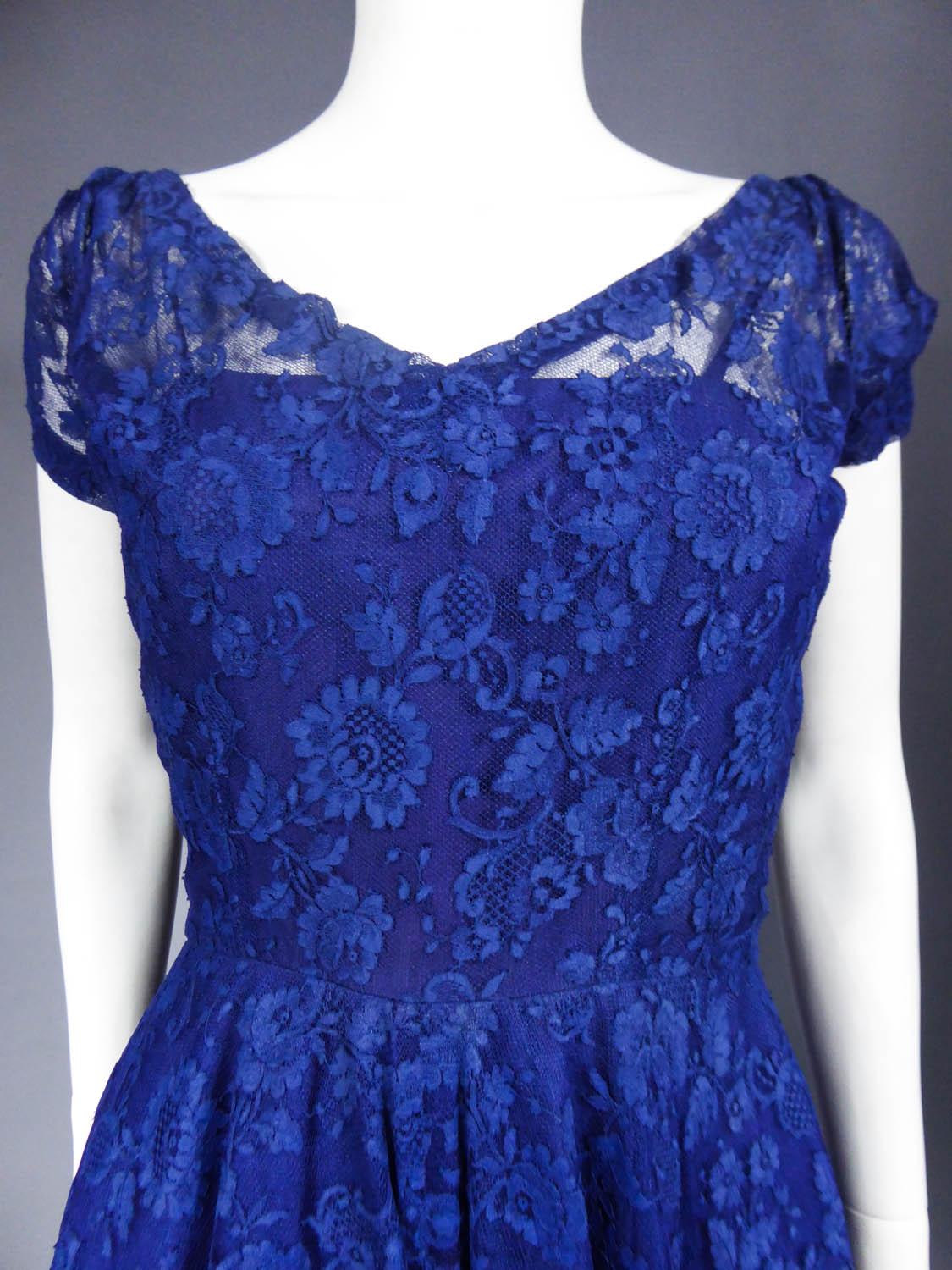 Purple A Louis Féraud Haute Couture  French Lace Ballgown - Circa 1950/1955
