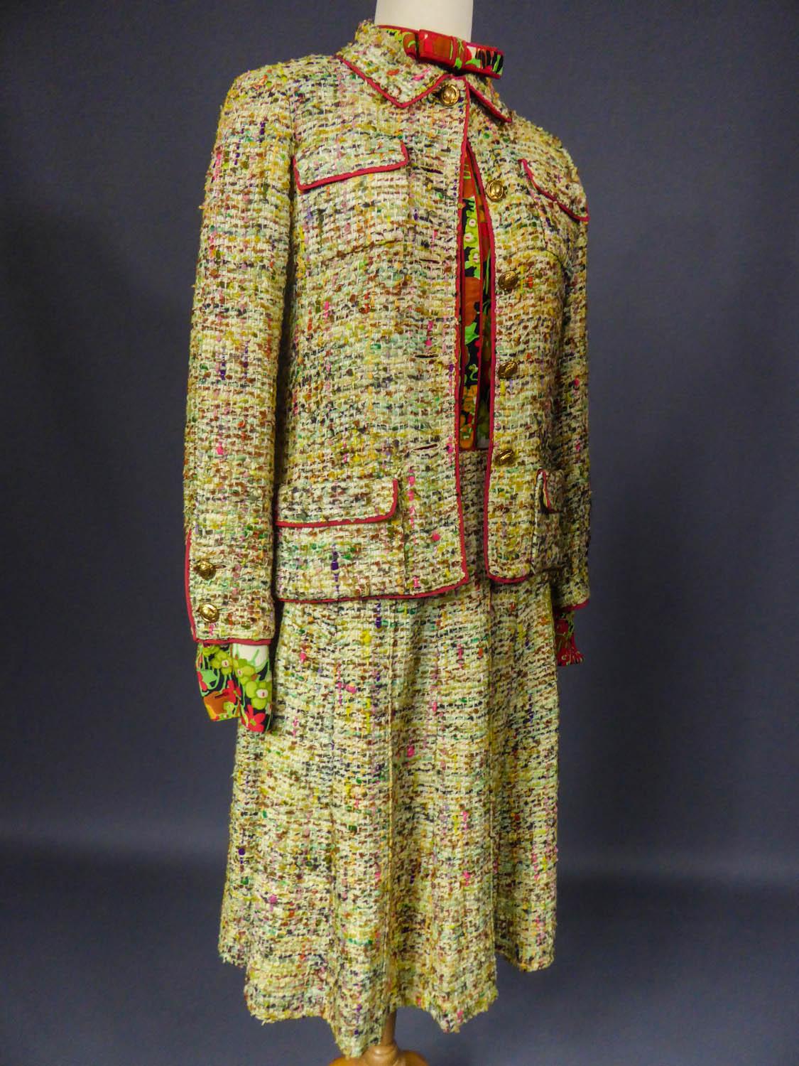 Women's A numbered Haute Couture Chanel Skirt and Blouse Suit Circa 1968/1971