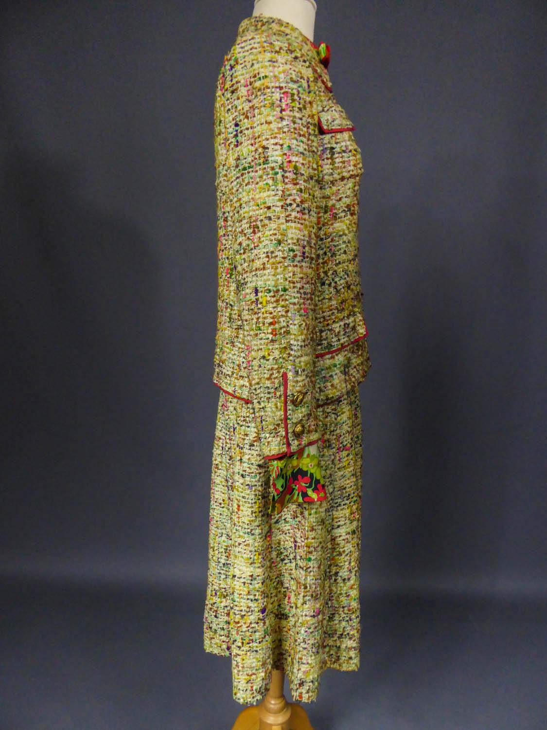 A numbered Haute Couture Chanel Skirt and Blouse Suit Circa 1968/1971 2