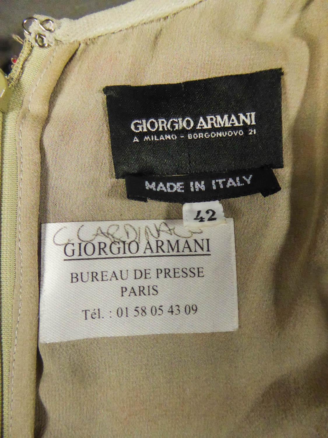 Giorgio Armani Couture fashion show dress worn by Claudia Cardinale - Circa 2000 For Sale 5