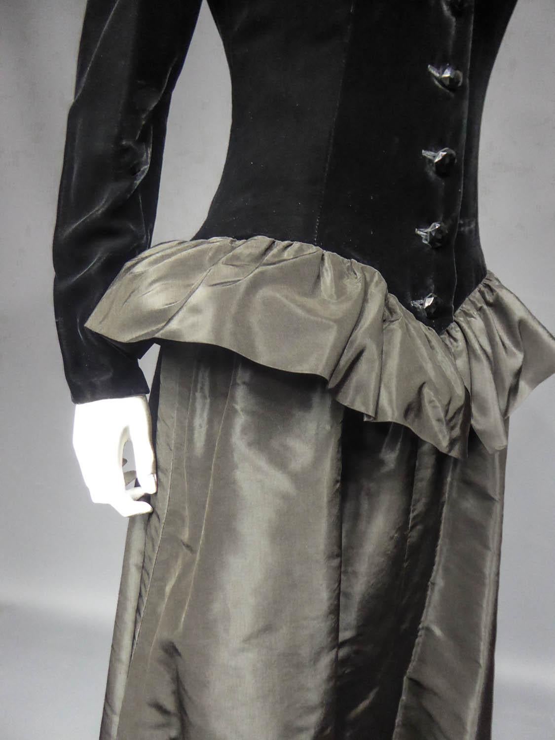 A Givenchy Couture Velvet and Taffeta Evening Dress - French Circa 1980  For Sale 5