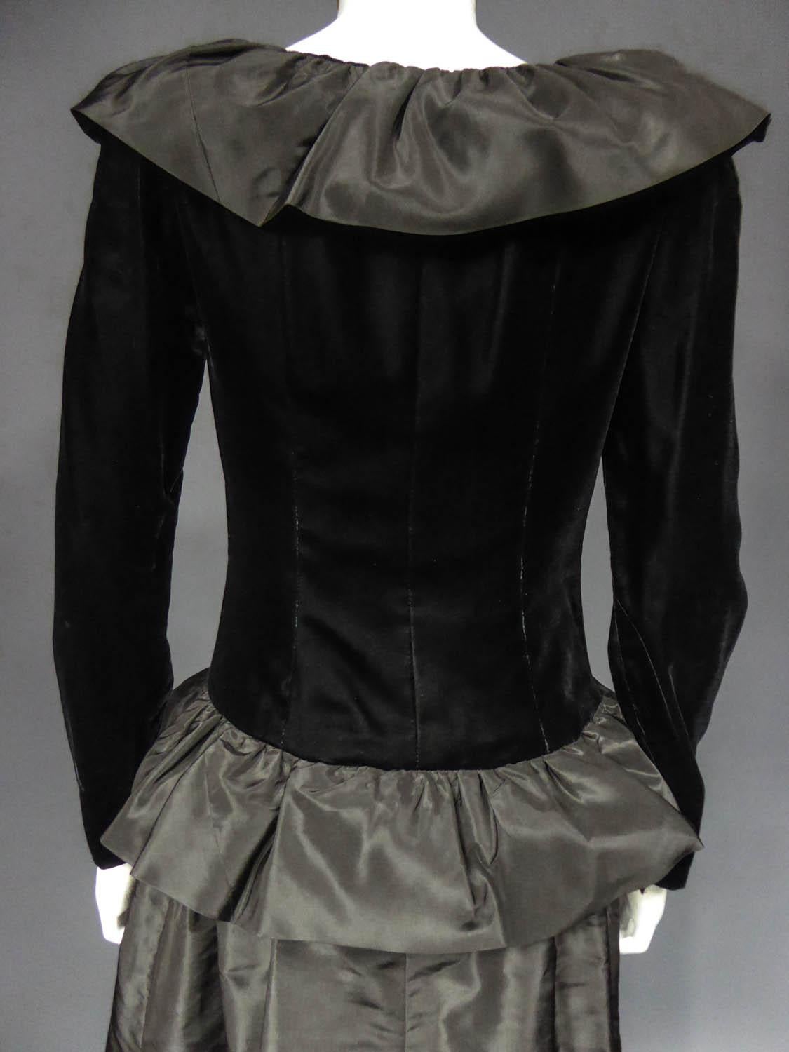 A Givenchy Couture Velvet and Taffeta Evening Dress - French Circa 1980 For Sale 8