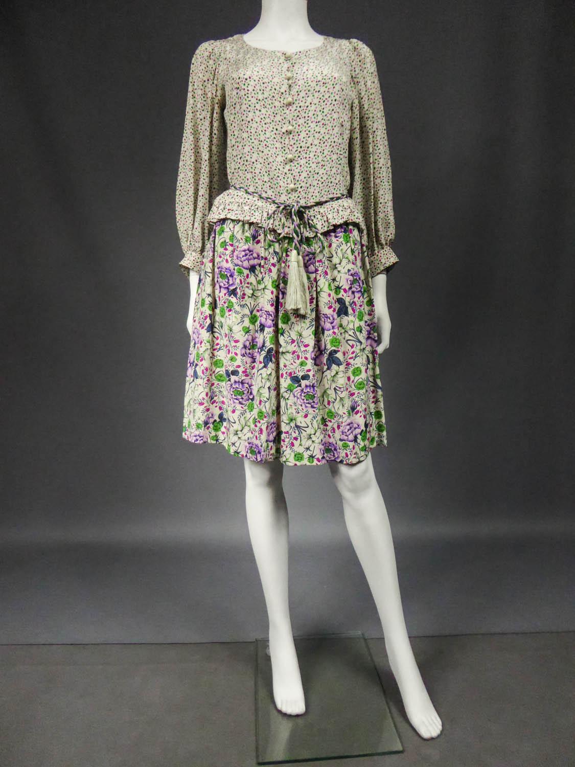  A French Ungaro Parallele Skirt Blouse and Belt Set - Circa 1978 / 1980 For Sale 1